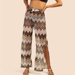 Trina Turk Drift Side Slit Crochet pants